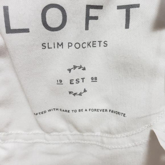 Loft Curvy Skinny Fit White Ankle Length Slim Pockets NWT - Picture 5 of 7